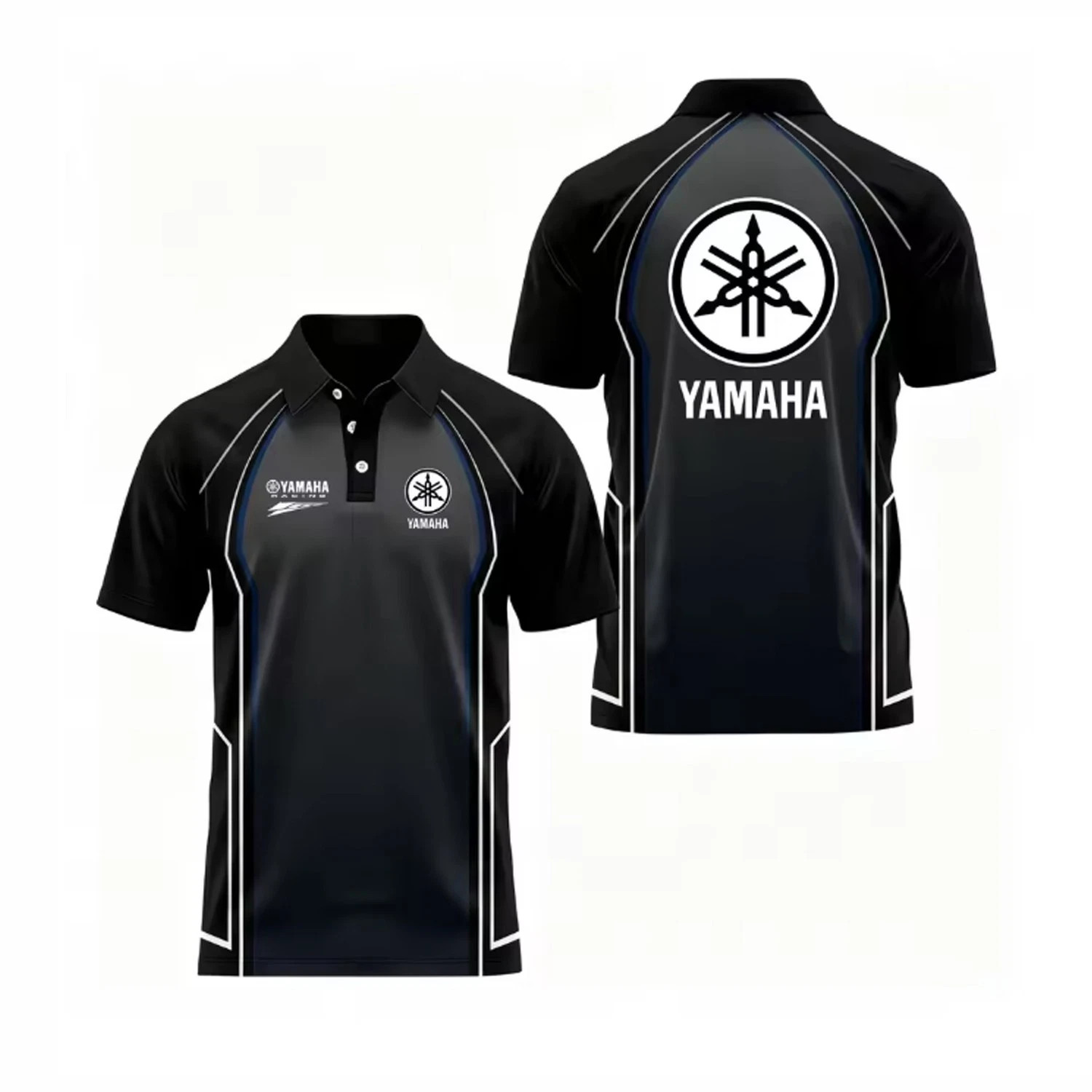 Custom Name Yamaha Racing Black Logo Men\'s Shirt Size S-5XL