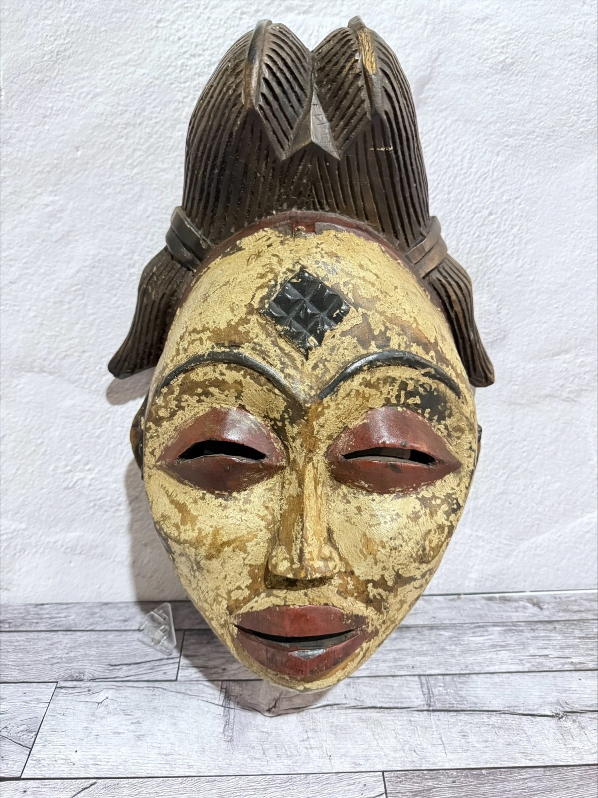 Vintage African Punu Okuy Mask Hand Carved Wood Gabon Mukudj Tribal Face Art 16
