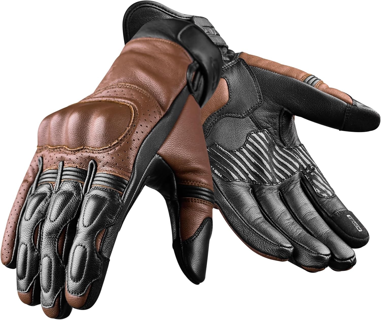 J.A.G. Leather Motorcycle Motorbike Knuckle Protection Powersports Gloves