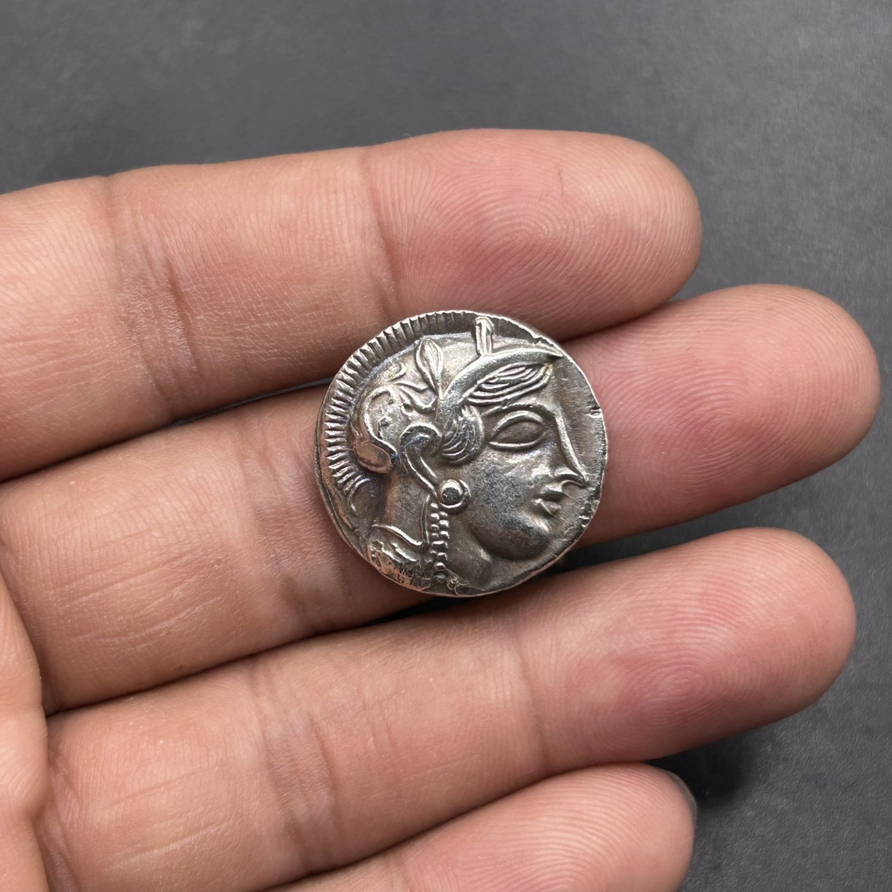 Ancient Greek Solid Bronze Athens Owl Athena Tetradrachm Coin Ancient Greek Solid Bronze Athens Owl Athena Tetradrachm Coin