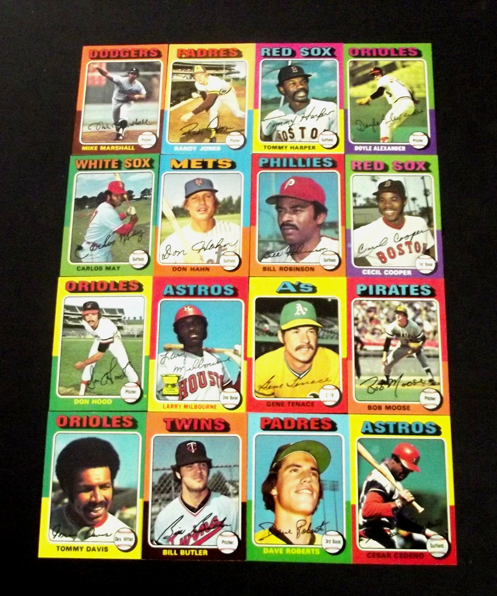 1975 Topps Baseball Lot Of 16 Cards Ex+/Nm Nice Centering 1975 Topps Baseball Lot Of 16 Cards Ex+/Nm Nice Centering