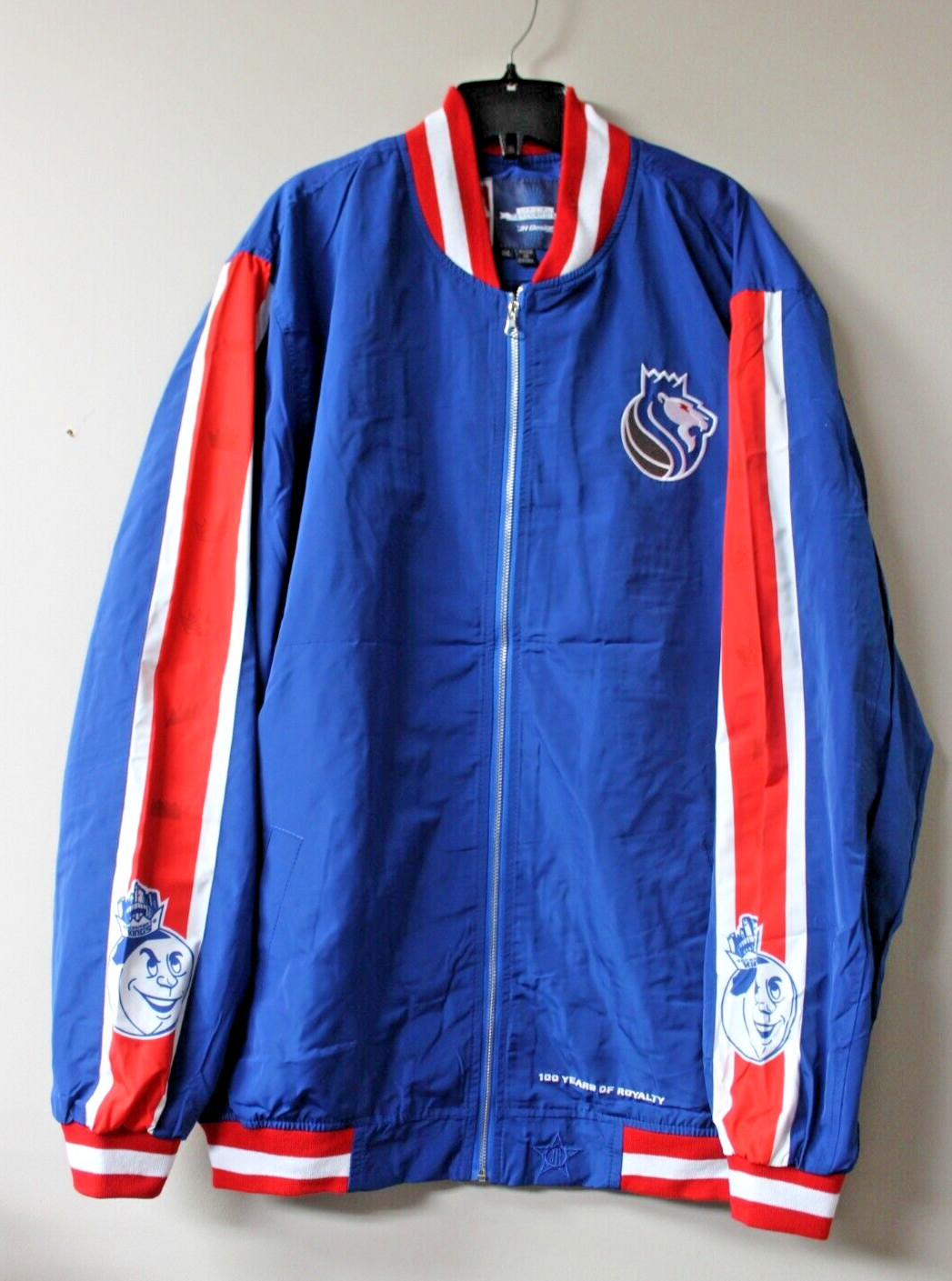 New NBA Sacramento Kings City Edition embroidery nylon jacket men's XXL slim fit