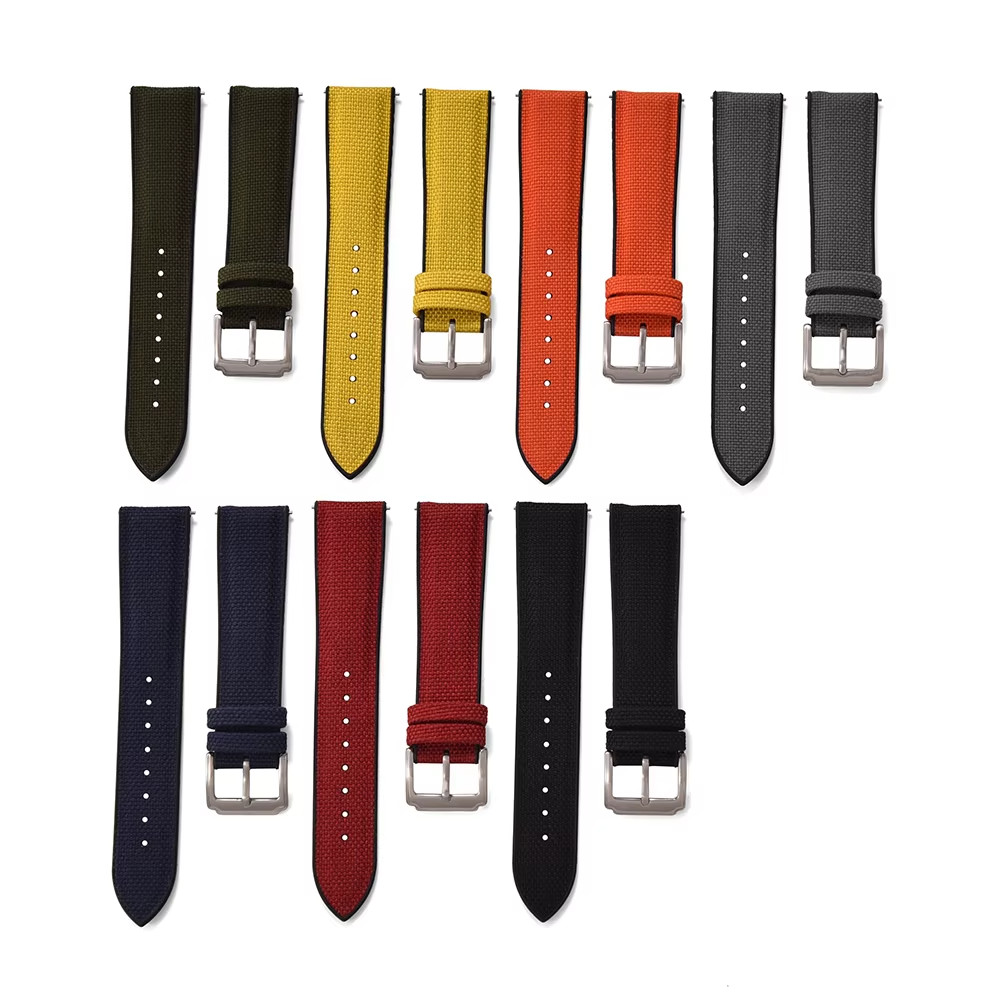 18-22mm Cordura Sailcloth Nylon Silicone Strap Quick Release Band for Watch 18-22mm Cordura Sailcloth Nylon Silicone Strap Quick Release Band for Watch