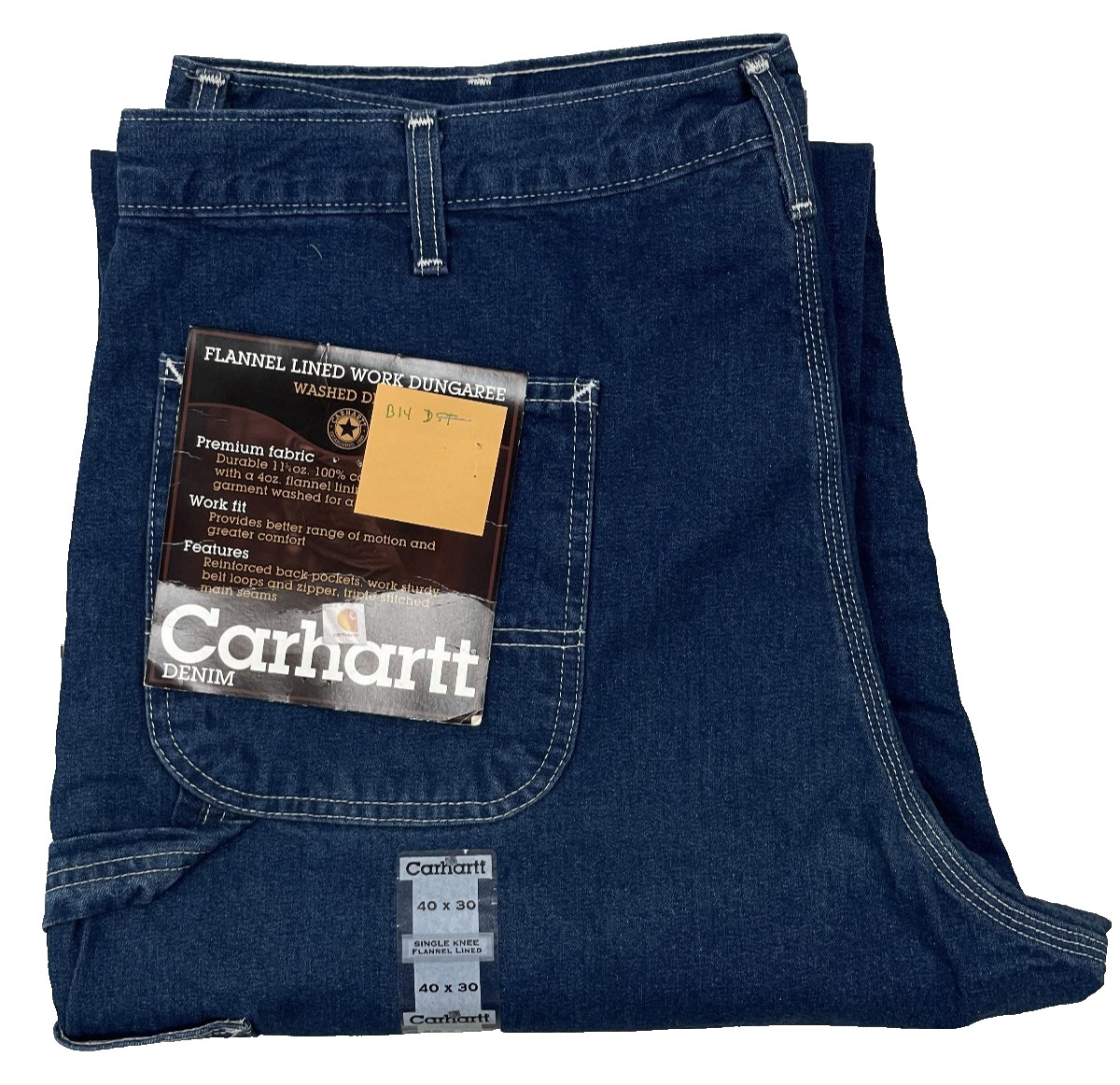 VTG Carhartt B14 DST Flannel Lined Carpenter Jeans Mens 40x30 Dungaree Work NWT VTG Carhartt B14 DST Flannel Lined Carpenter Jeans Mens 40x30 Dungaree Work NWT