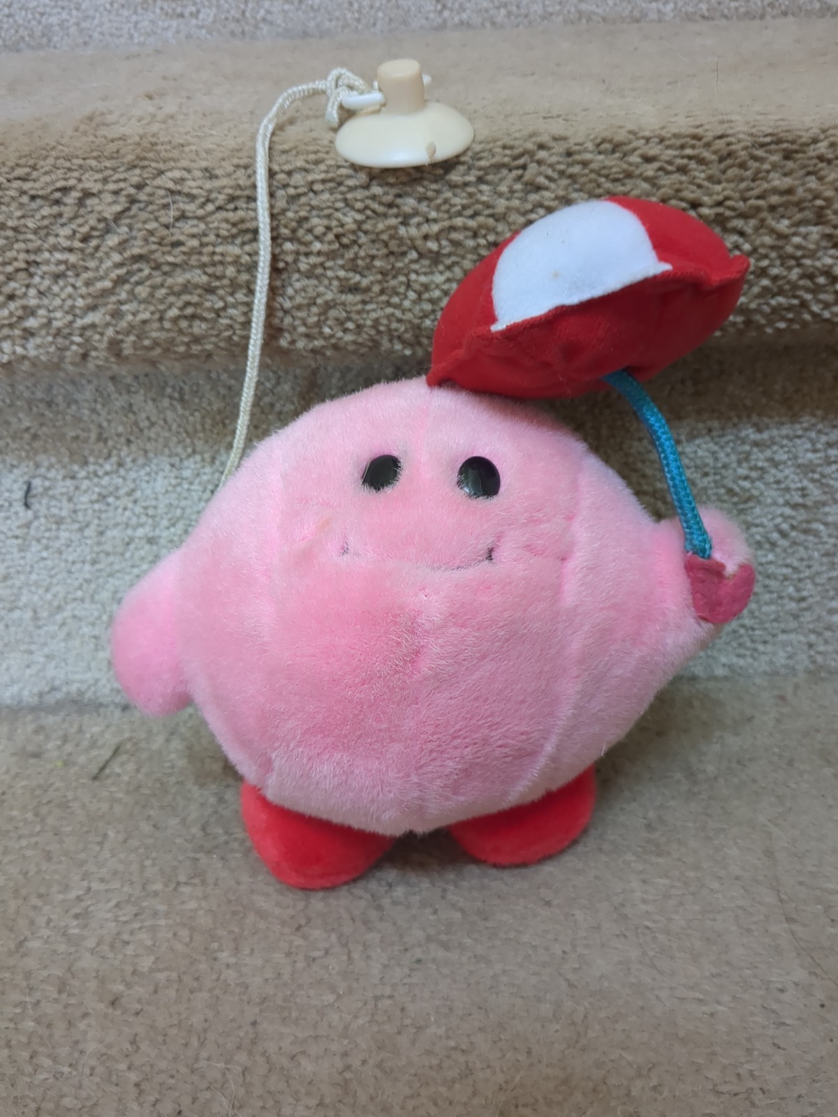 Kirby's Adventure Bandai 1993 Parasol Umbrella Kirby Plush Rare Prize Meme HAL 