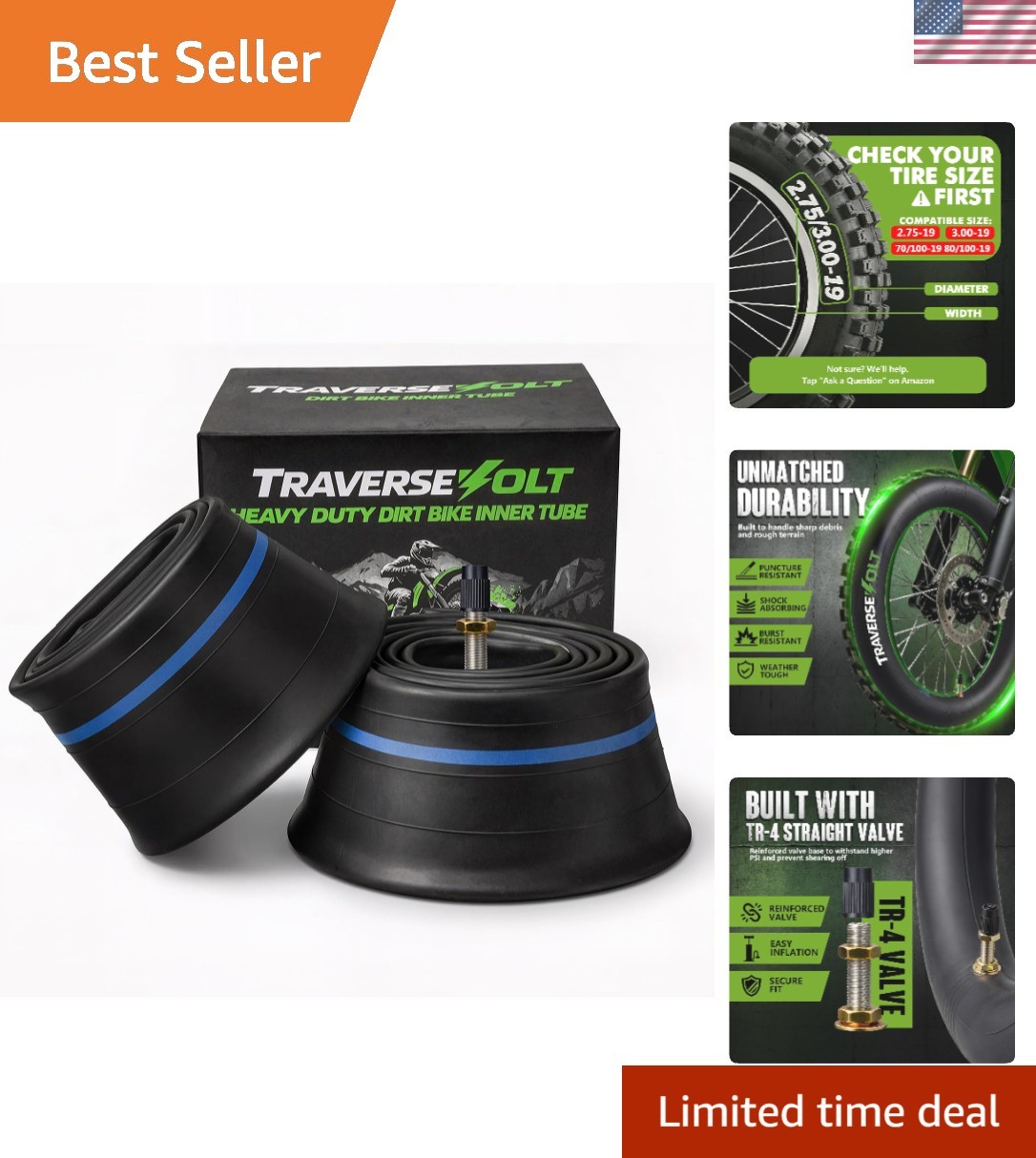 2-Pack Dirt Bike Inner Tubes, Fits 2.75/3.00-19 - Ideal for Surron & Talaria 2-Pack Dirt Bike Inner Tubes, Fits 2.75/3.00-19 - Ideal for Surron & Talaria
