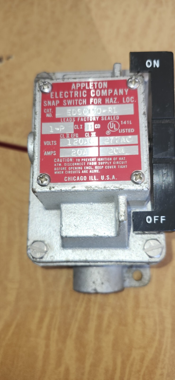 APPLETON ELECTRIC COMPANY SNAP SWITCH APPLETON ELECTRIC COMPANY SNAP SWITCH