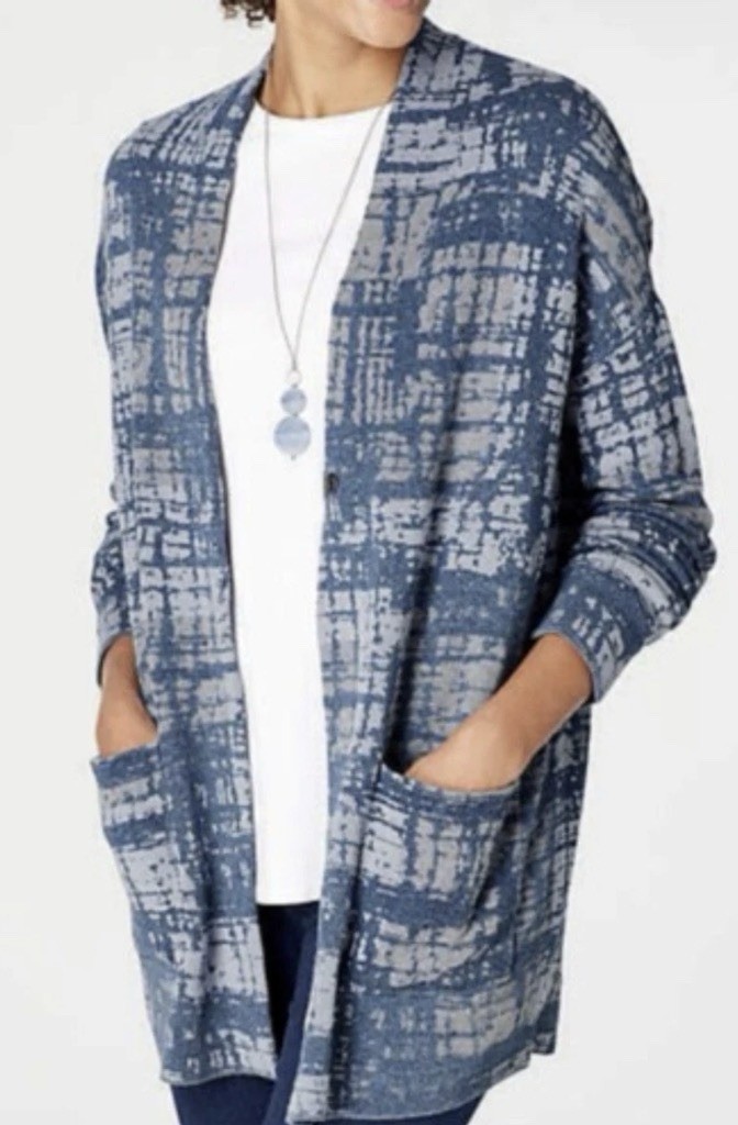 Pure Jill J.Jill Blue Sweater Cardigan Duster Knit Cotton See DESC Pure Jill J.Jill Blue Sweater Cardigan Duster Knit Cotton See DESC