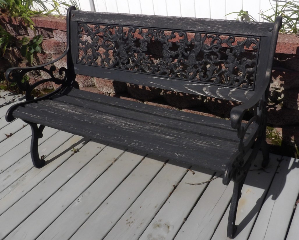 Heavy Cast Iron 4\' Metal Art Park Bench Cherubs Angels Long Window Grate Garden Heavy Cast Iron 4\' Metal Art Park Bench Cherubs Angels Long Window Grate Garden