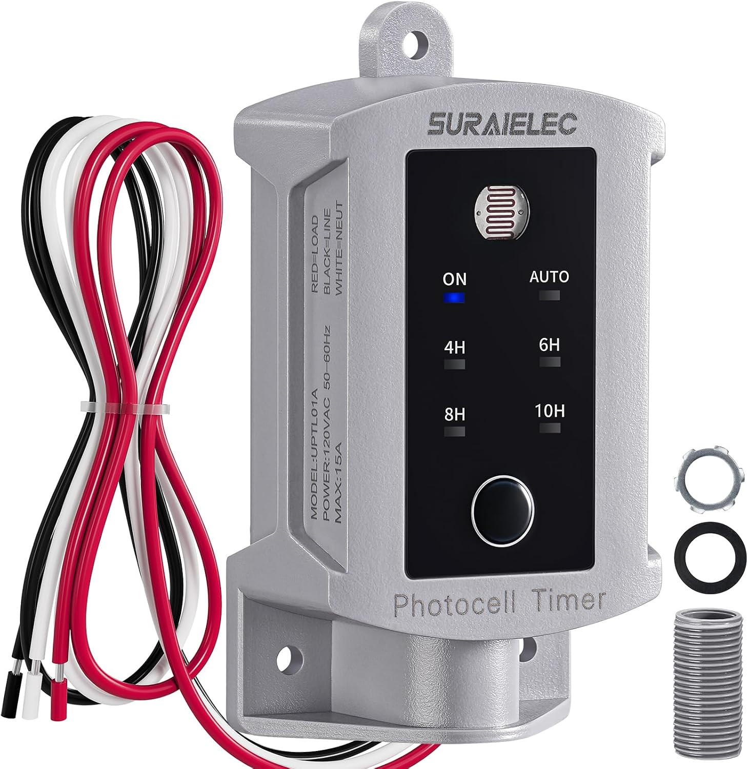 15 AMP Dusk to Dawn Timer Switch for Outdoor Electrical Boxes | 120V