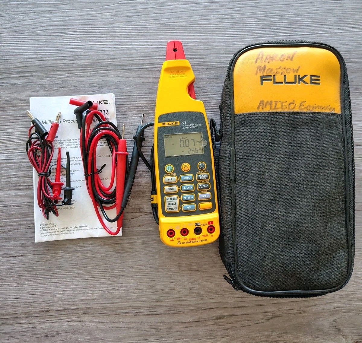 Fluke 773 Advanced Milliamp Process Clamp Meter with Leads  Case G2U
