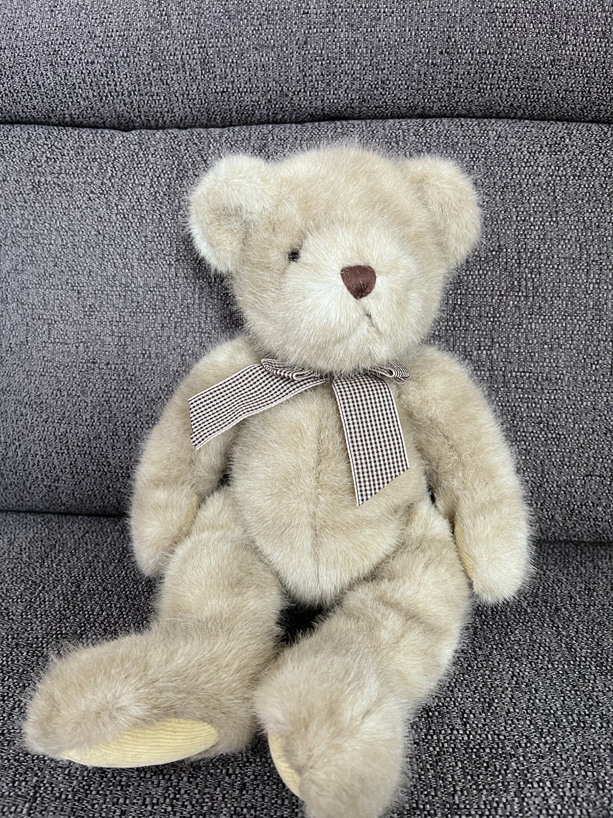 Russ Berrie Trafalgar Teddy Bear Plush Stuffed Animal Tan Bow Corduroy Paws Russ Berrie Trafalgar Teddy Bear Plush Stuffed Animal Tan Bow Corduroy Paws