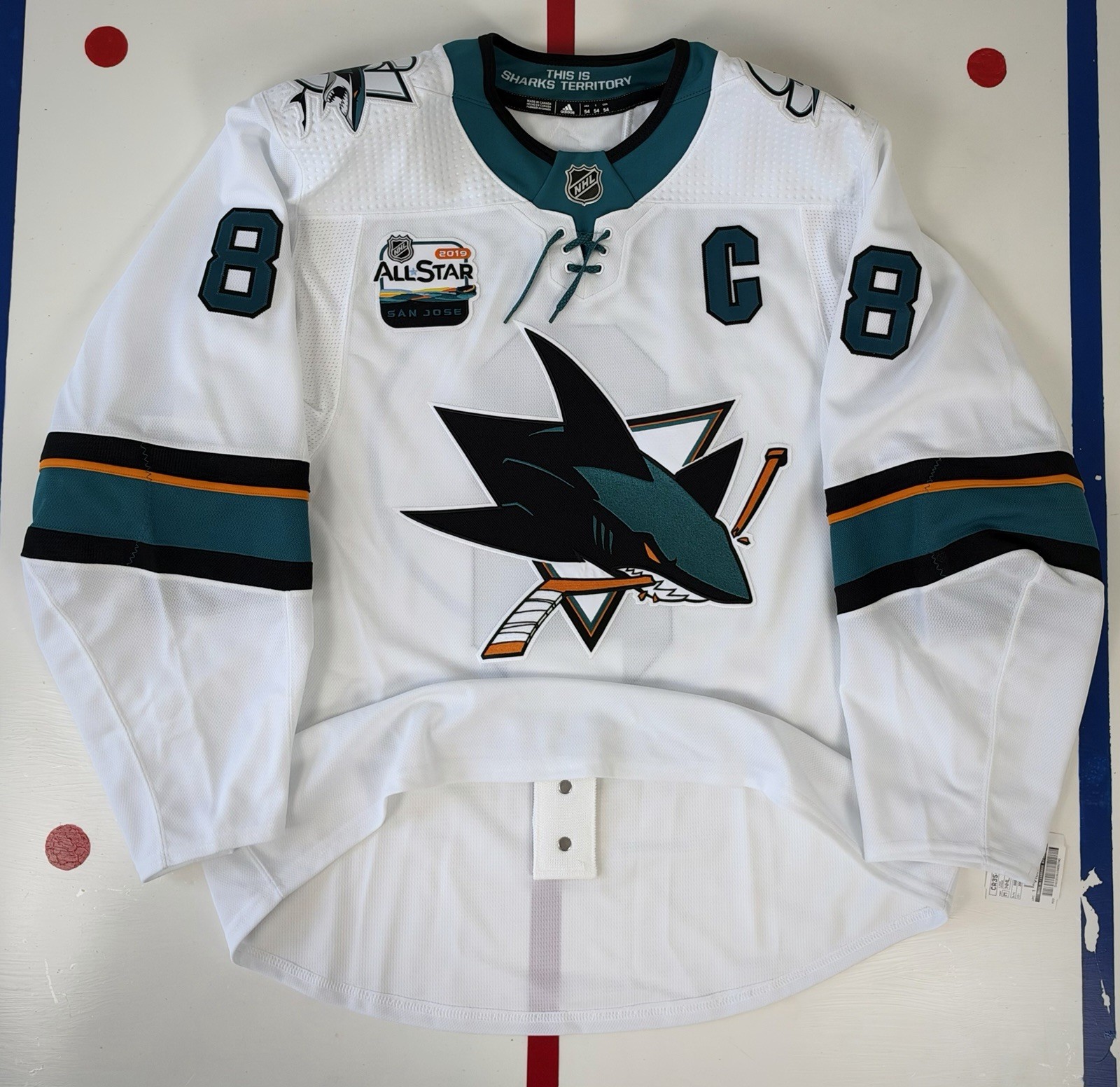 San Jose Sharks Joe Pavelski 2018-19 Authentic Team Issued Adidas MiC Jersey 54