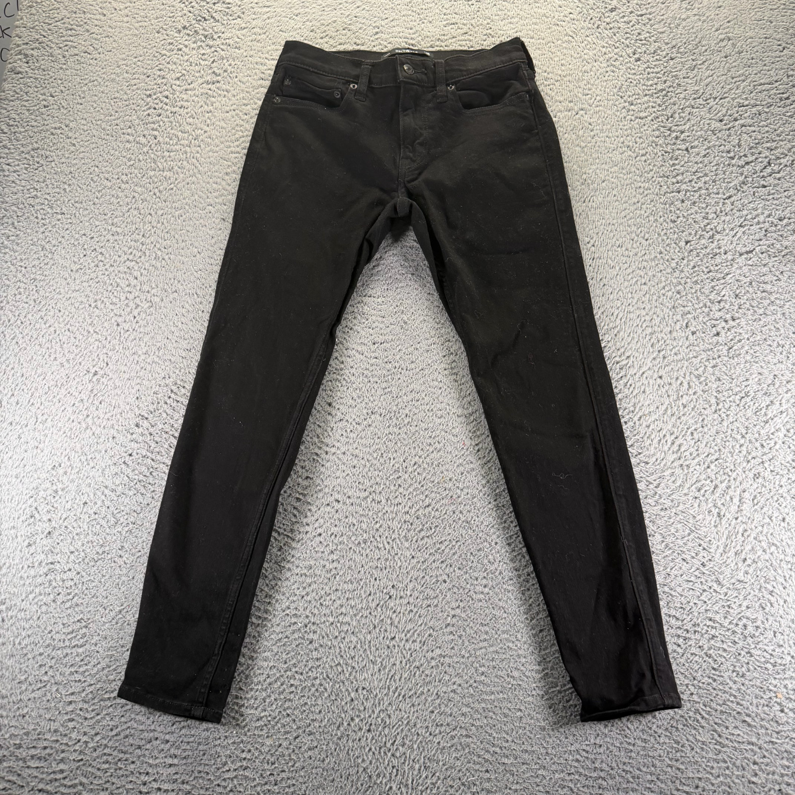 Hollister Jeans Mens 29x30 Black Cotton Denim Skinny Leg Stretch Workwear Travel
