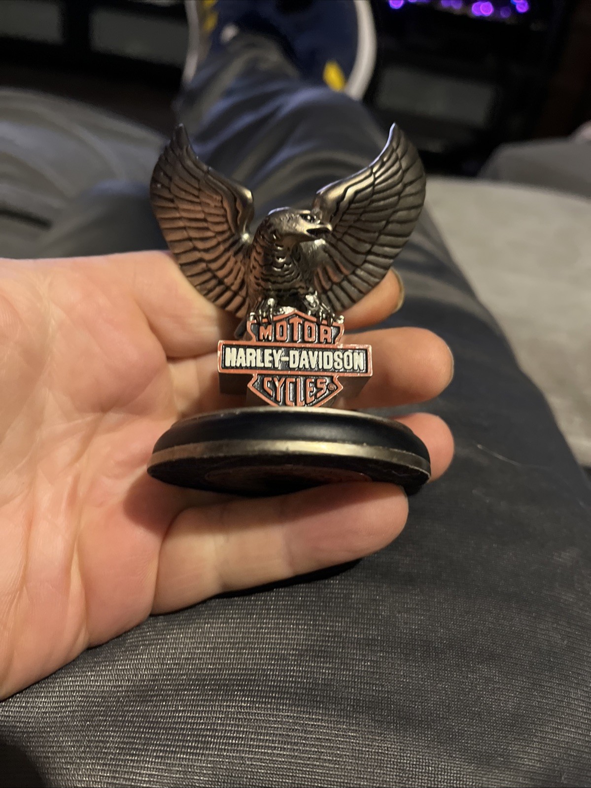 Vintage Harley Davidson Franklin Mint 1998 Eagle Pocket Watch Stand Paper Weight Vintage Harley Davidson Franklin Mint 1998 Eagle Pocket Watch Stand Paper Weight