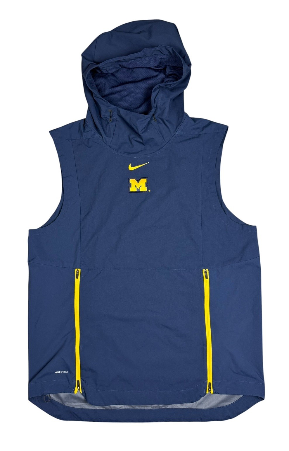 Nike Michigan Wolverines Men’s Sz M Blue Team Issued Sleeveless Hooded Jacket