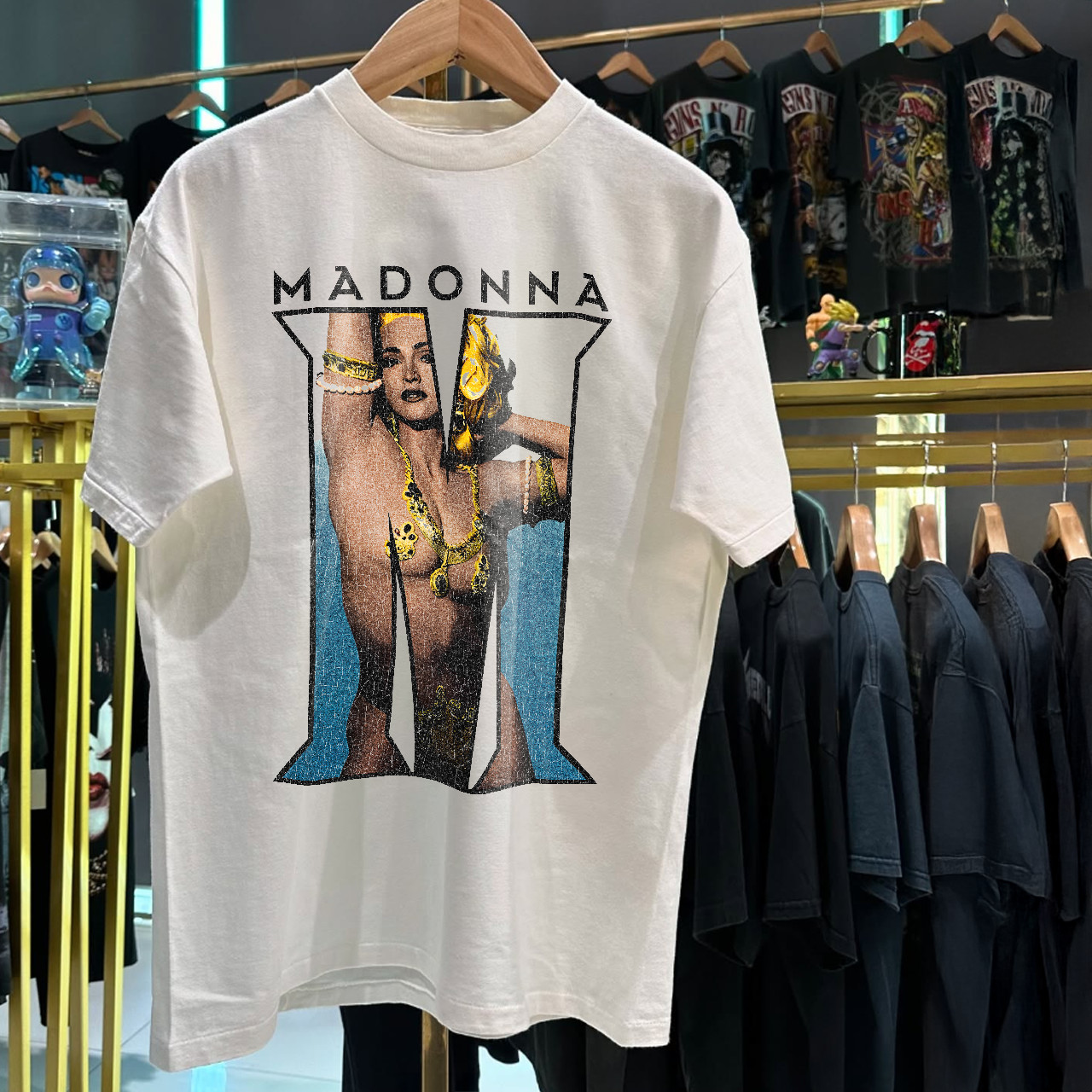 1992 Madonna \'Erotica\' Rare Washed White T-Shirt