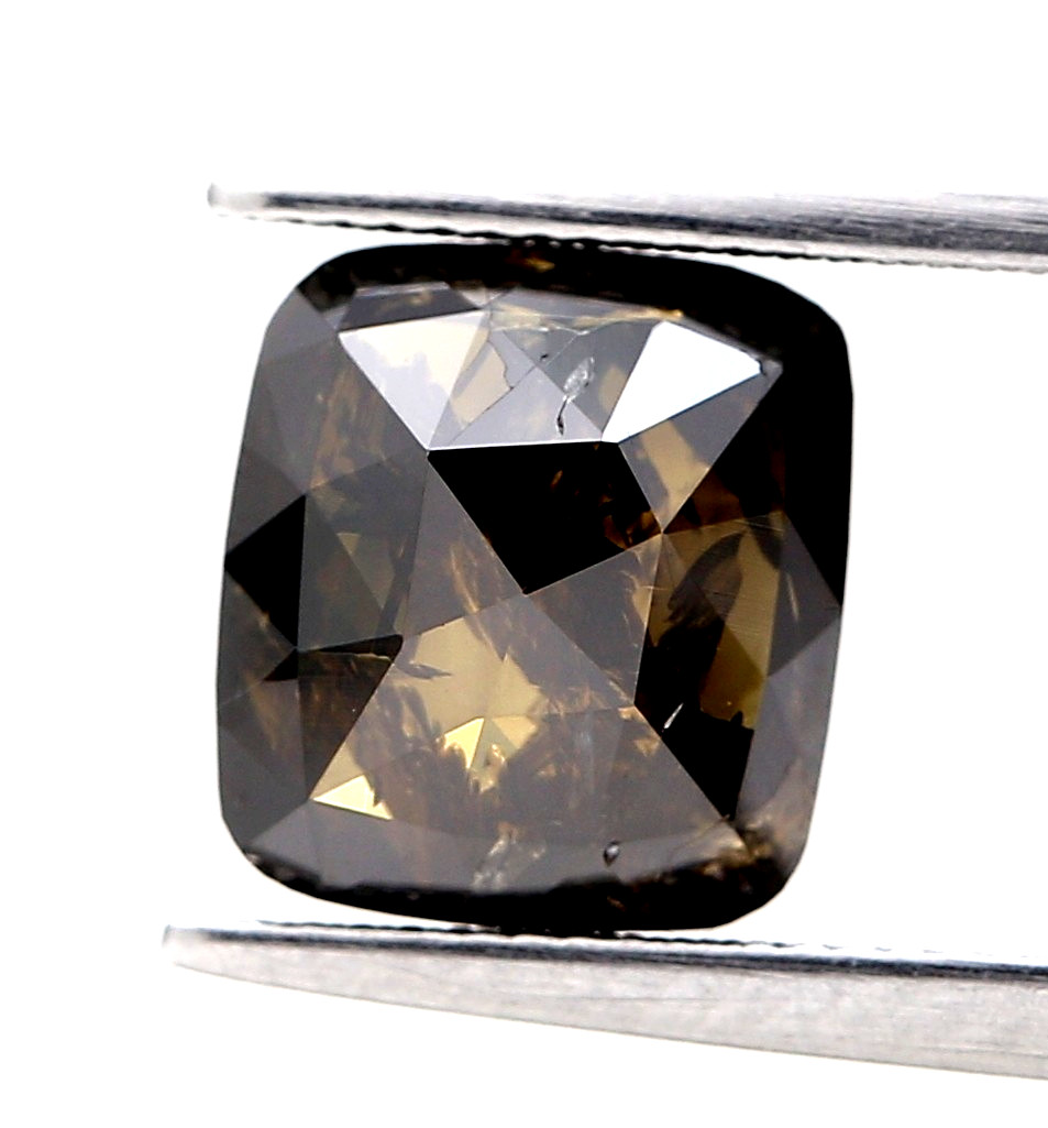 1.79 ct 8 mm brown color oval shape rose cut loose fancy natural diamond