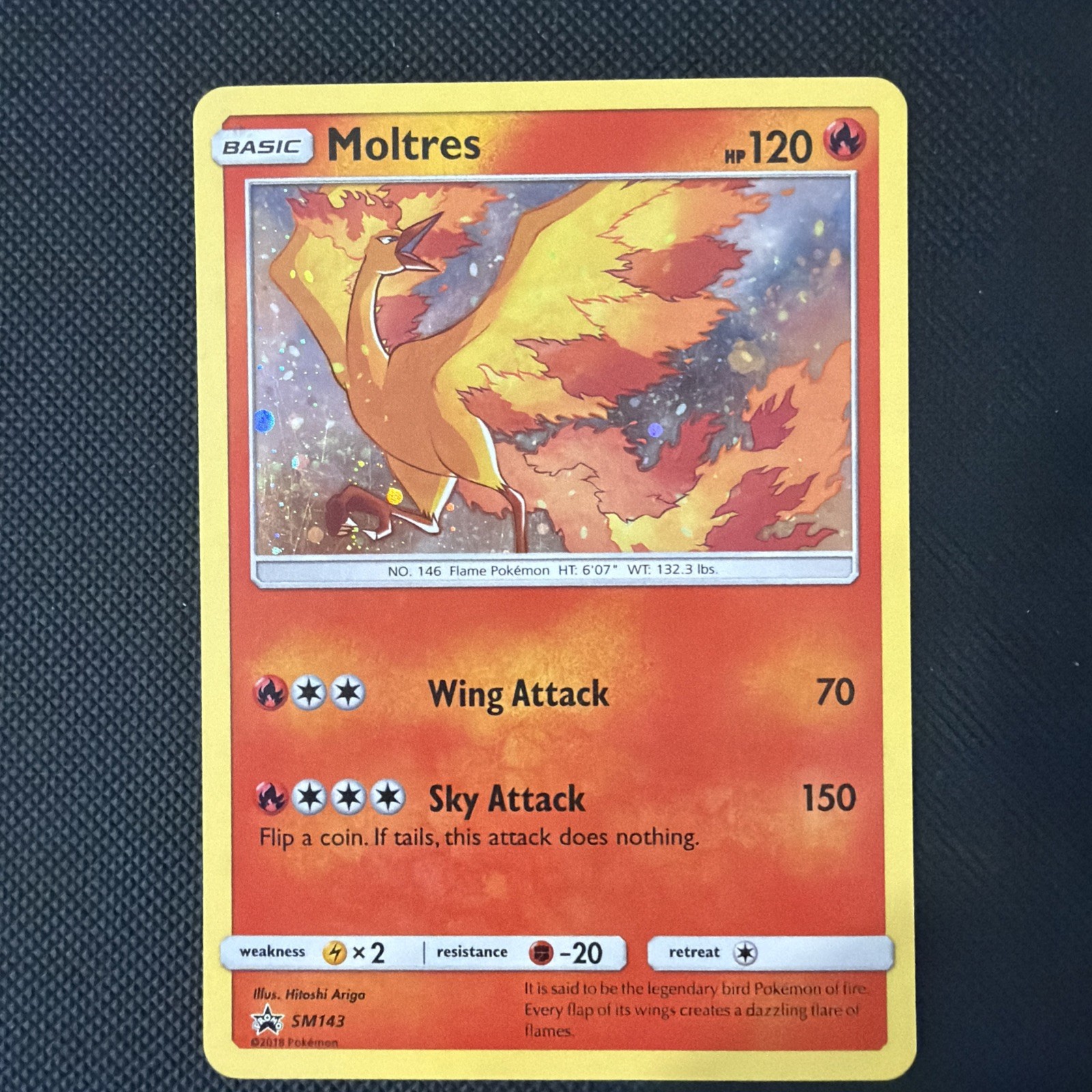 Pokemon Moltres - SM143 Cosmos Holo Promo Sun & Moon Promo MP