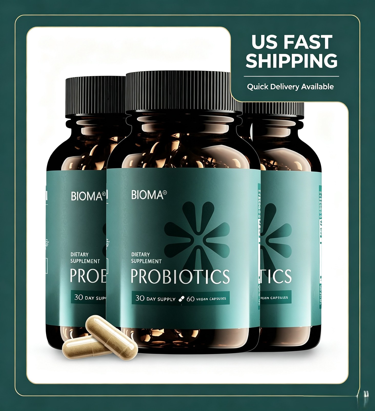 3 Pack BIOMA Probiotics 60 Capsules Digestive Health Gut Support Men Women US 3 Pack BIOMA Probiotics 60 Capsules Digestive Health Gut Support Men Women US