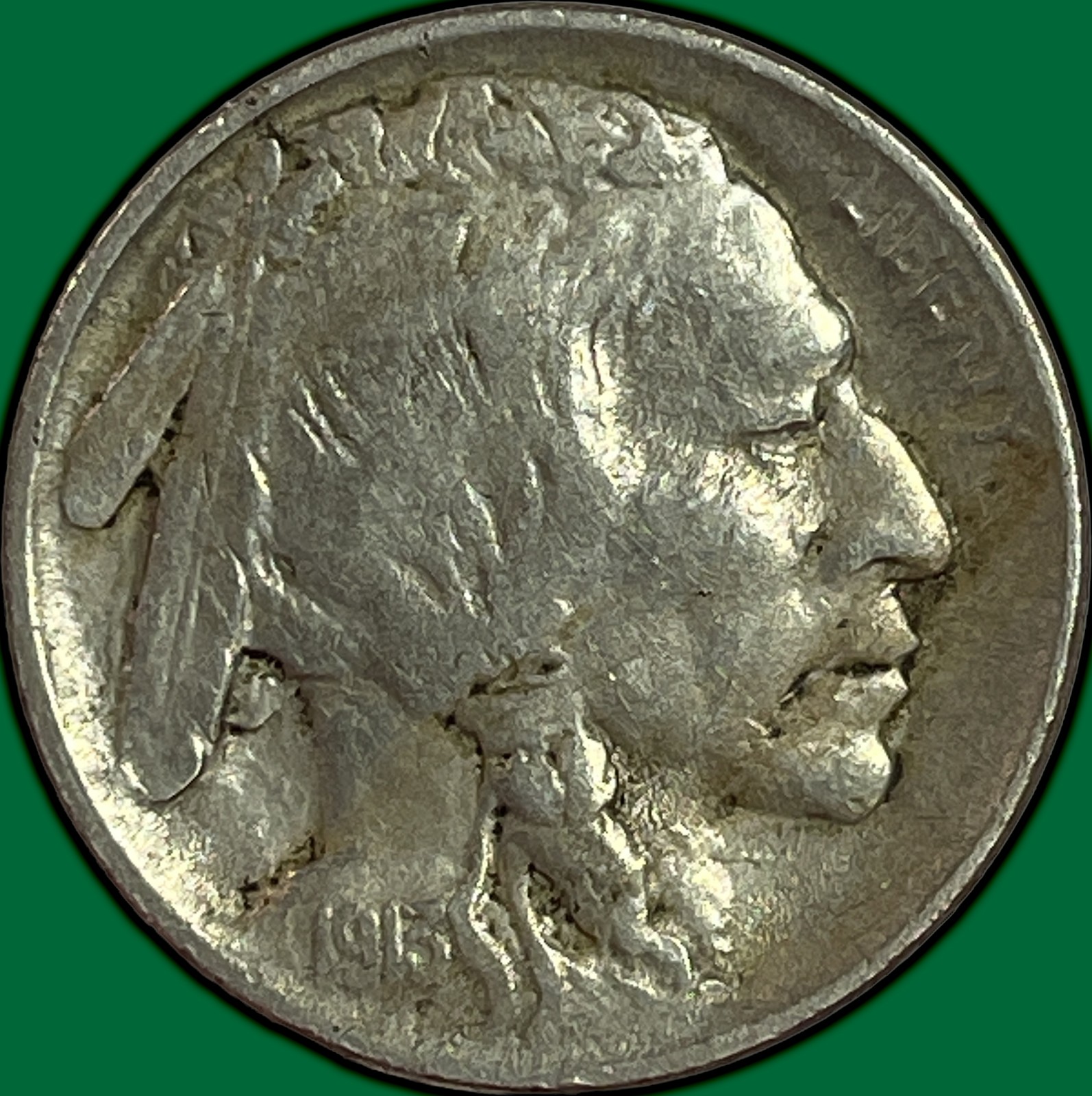 1913 Type 1 Raised Ground Buffalo Nickel Extremely Fine XF Coin #49833