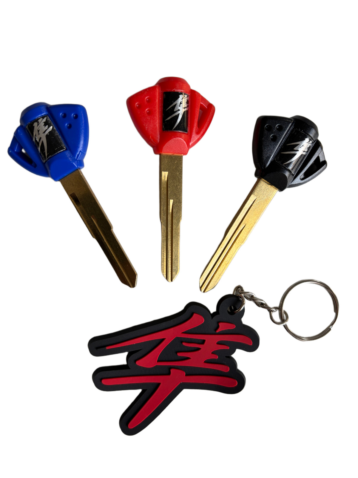 3 PCS Blank Uncut Blade Keys With Key Chian For Suzuki GSXR1300 GSX-R 1300 GSXR