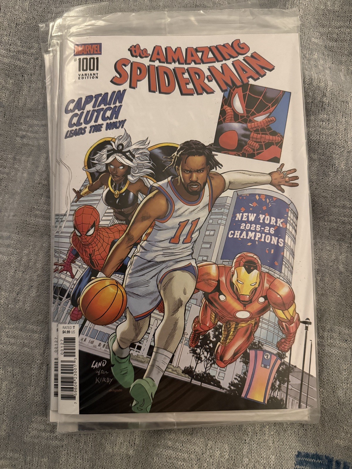 AMAZING SPIDER-MAN #1001 JALEN BRUNSON NY KNICKS NYCC EXCLUSIVE IN HAND AMAZING SPIDER-MAN #1001 JALEN BRUNSON NY KNICKS NYCC EXCLUSIVE IN HAND