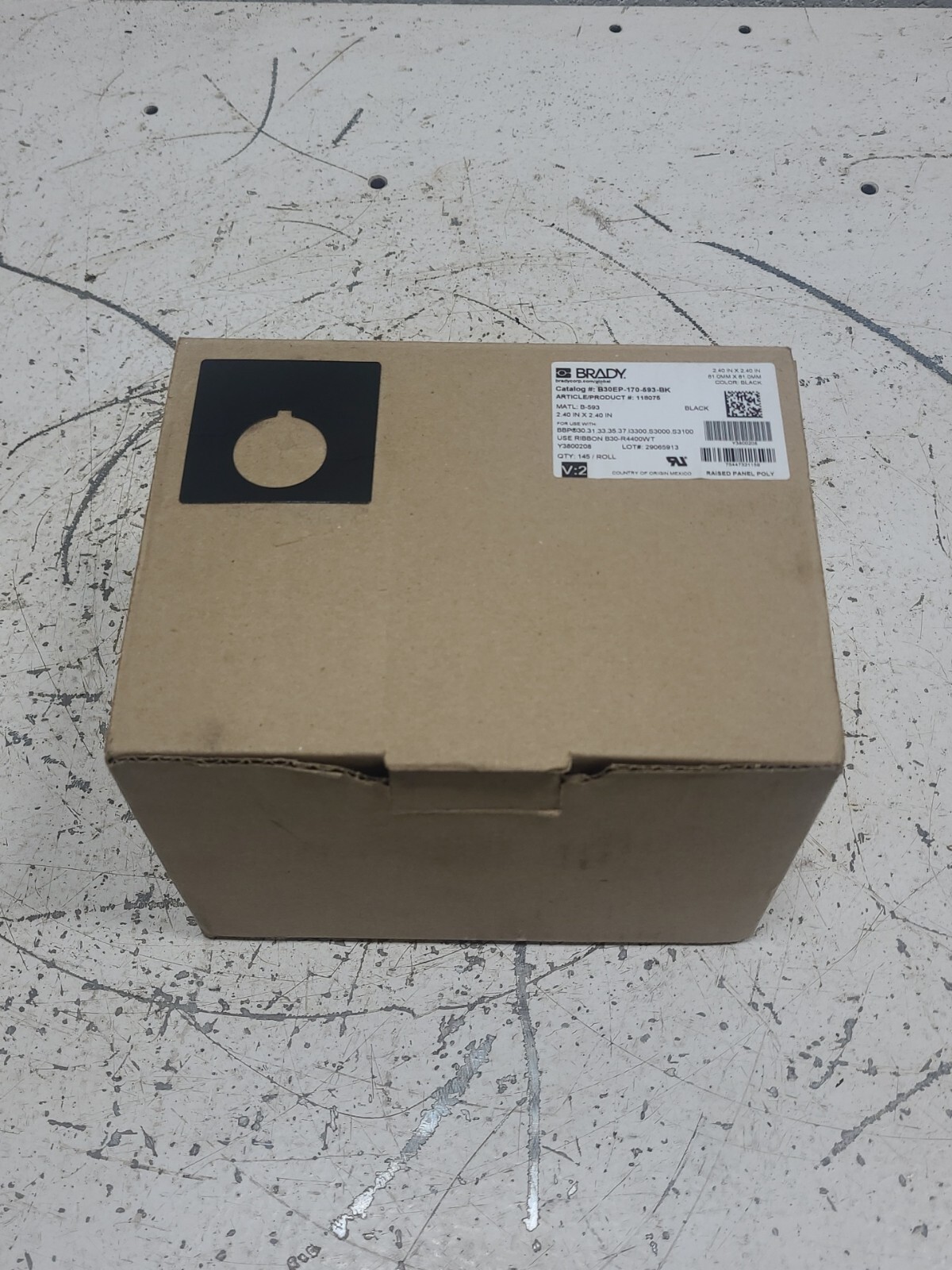 New Brady B30EP-170-593-BK Raised Push Button Label Black