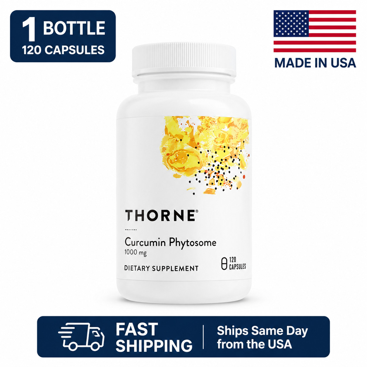 New Thorne Curcumin Phytosome 1000 Mg Supplement, 120 Caps 