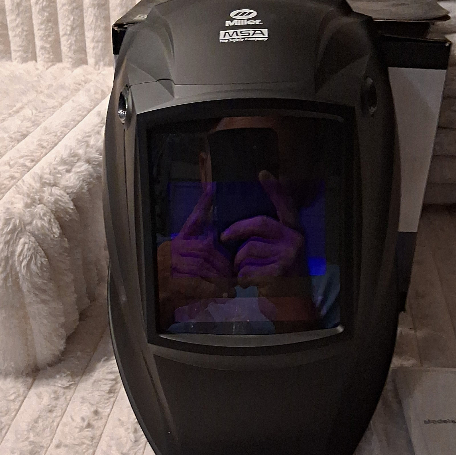 Miller MSA Auto-Darkening Welding Helmet Black w/ X-Mode, Grind Mode Miller MSA Auto-Darkening Welding Helmet Black w/ X-Mode, Grind Mode