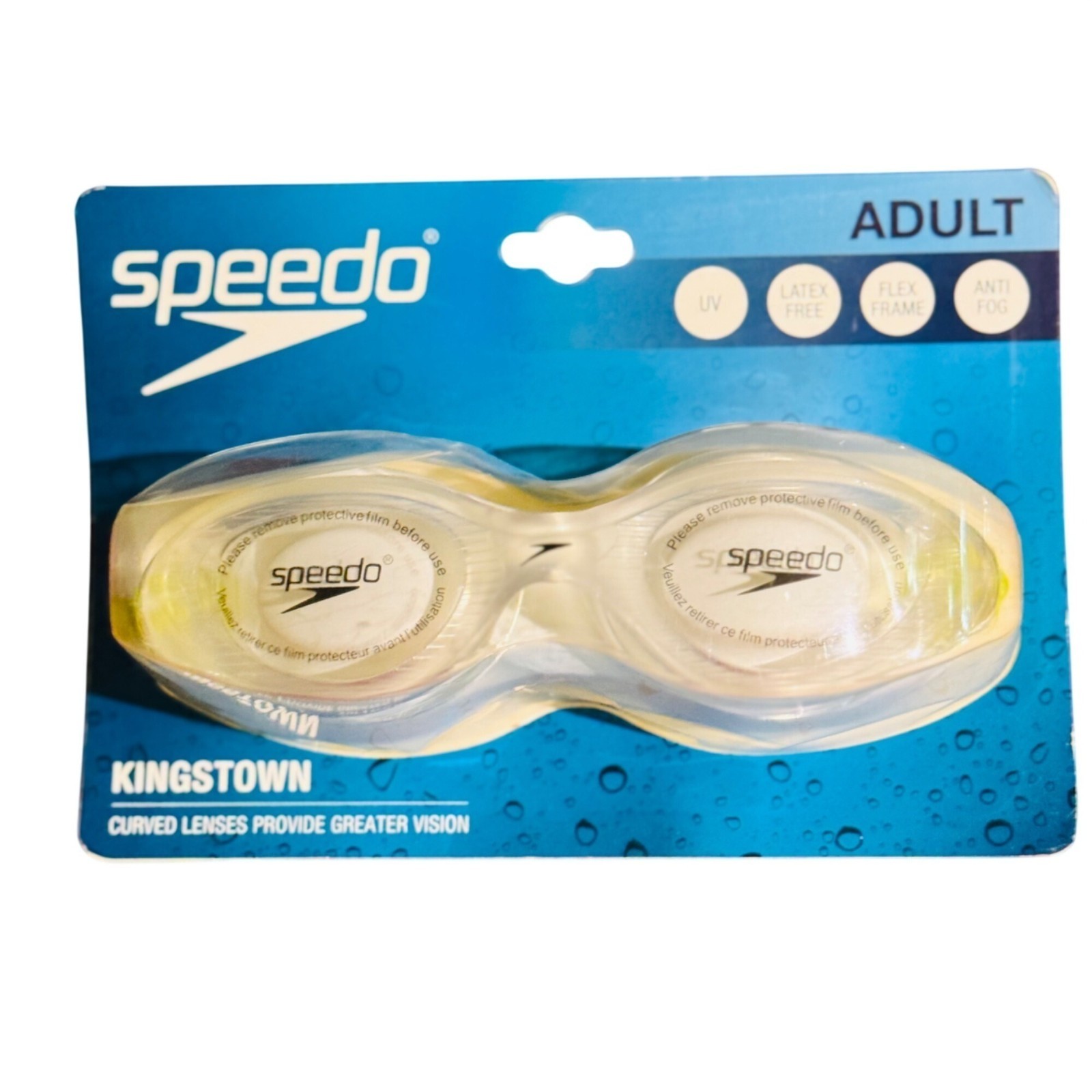 Speedo Adult Kingstown Curved Lense Swimming Goggles Clear Speedo Adult Kingstown Curved Lense Swimming Goggles Clear