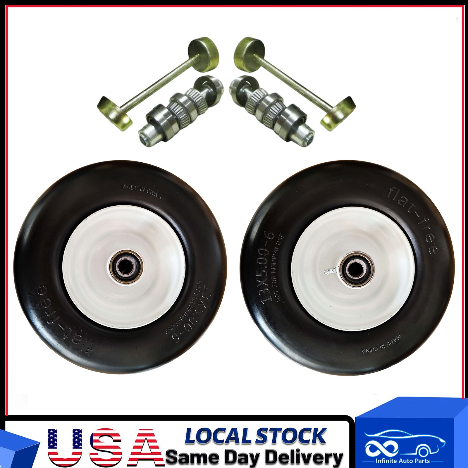 2Pack Front Solid Wheel Tire No Flat Puncture For Exmark Lazer Toro 13x5x6--QP