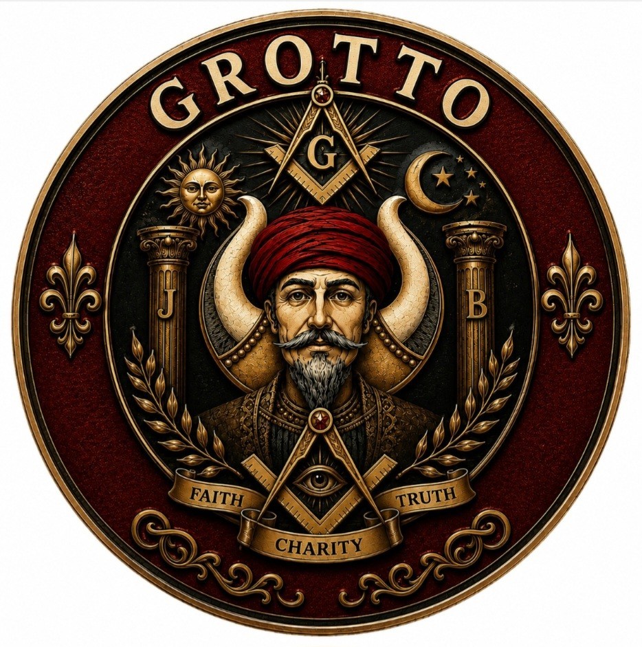 Masonic Grotto Square & Compass Metal Sign Freemason Wall Decor Round 