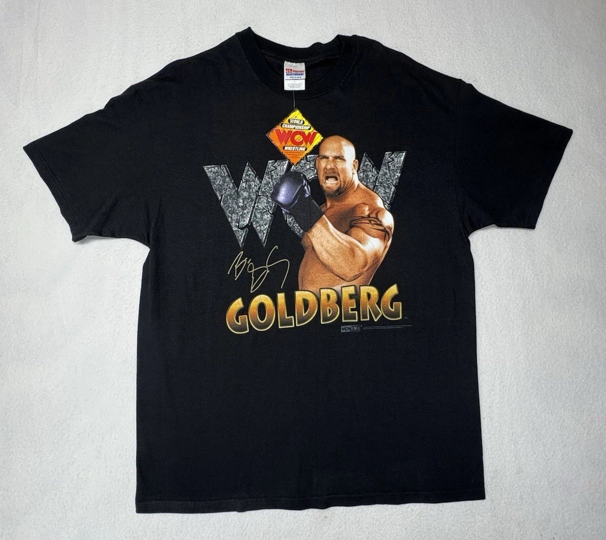 NWT Goldberg XL Shirt 1998 Vintage Cotton WCW WWE WWF Black Wrestling Tee USA NWT Goldberg XL Shirt 1998 Vintage Cotton WCW WWE WWF Black Wrestling Tee USA