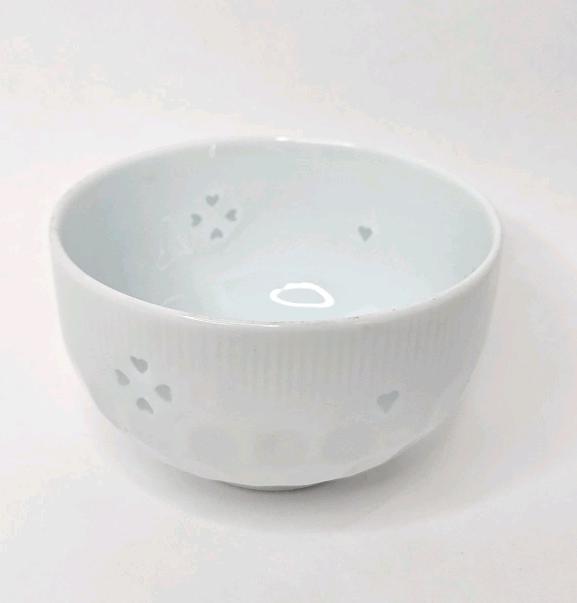 Vintage Japanese Arita Ware Onzan Kiln Hotaruyaki Tea Bowl White Porcelain 