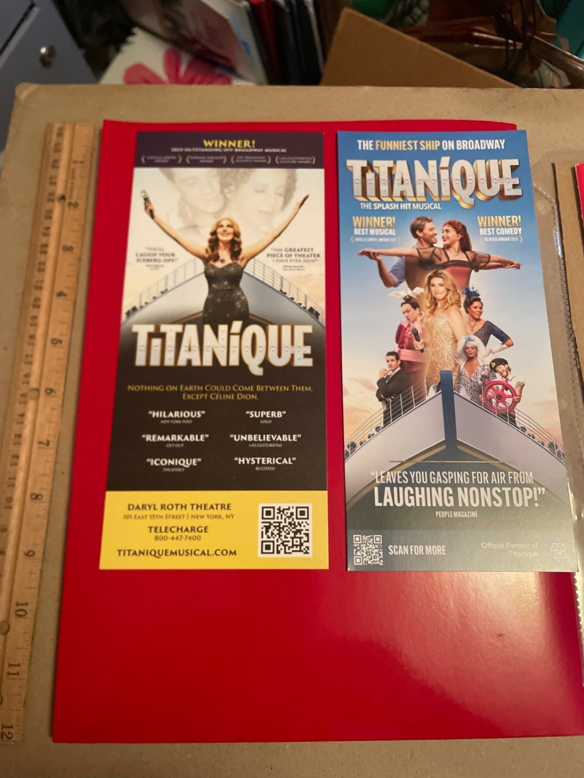 Lot of TWO Broadway Flyers from TITANIQUE