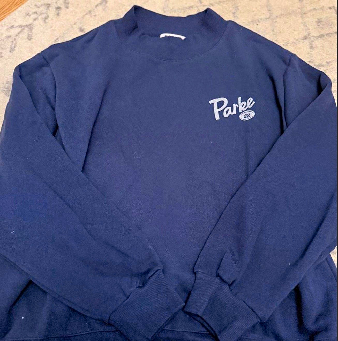 Parke 22 FOOTBALL RARE SOLD OUT Fleece Pullover Sweatshirt large/xl Parke 22 FOOTBALL RARE SOLD OUT Fleece Pullover Sweatshirt large/xl