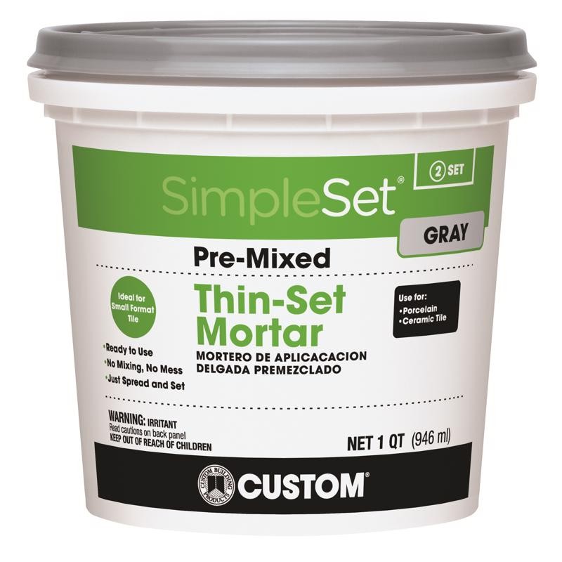 Custom Building Products CTTSGQT Simple Prep Premix Ceramic Thin Set Gray Mortar
