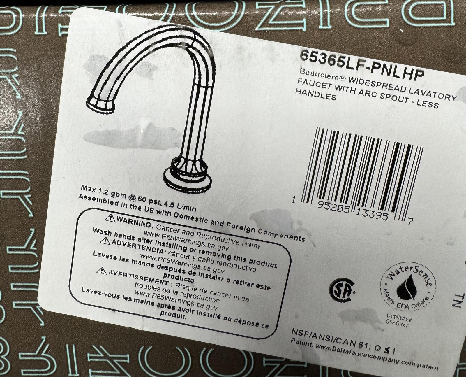 Brizo 65365LF-PNLHP  Beauclere 1.2 GPM Widespread Bathroom Faucet*READ*