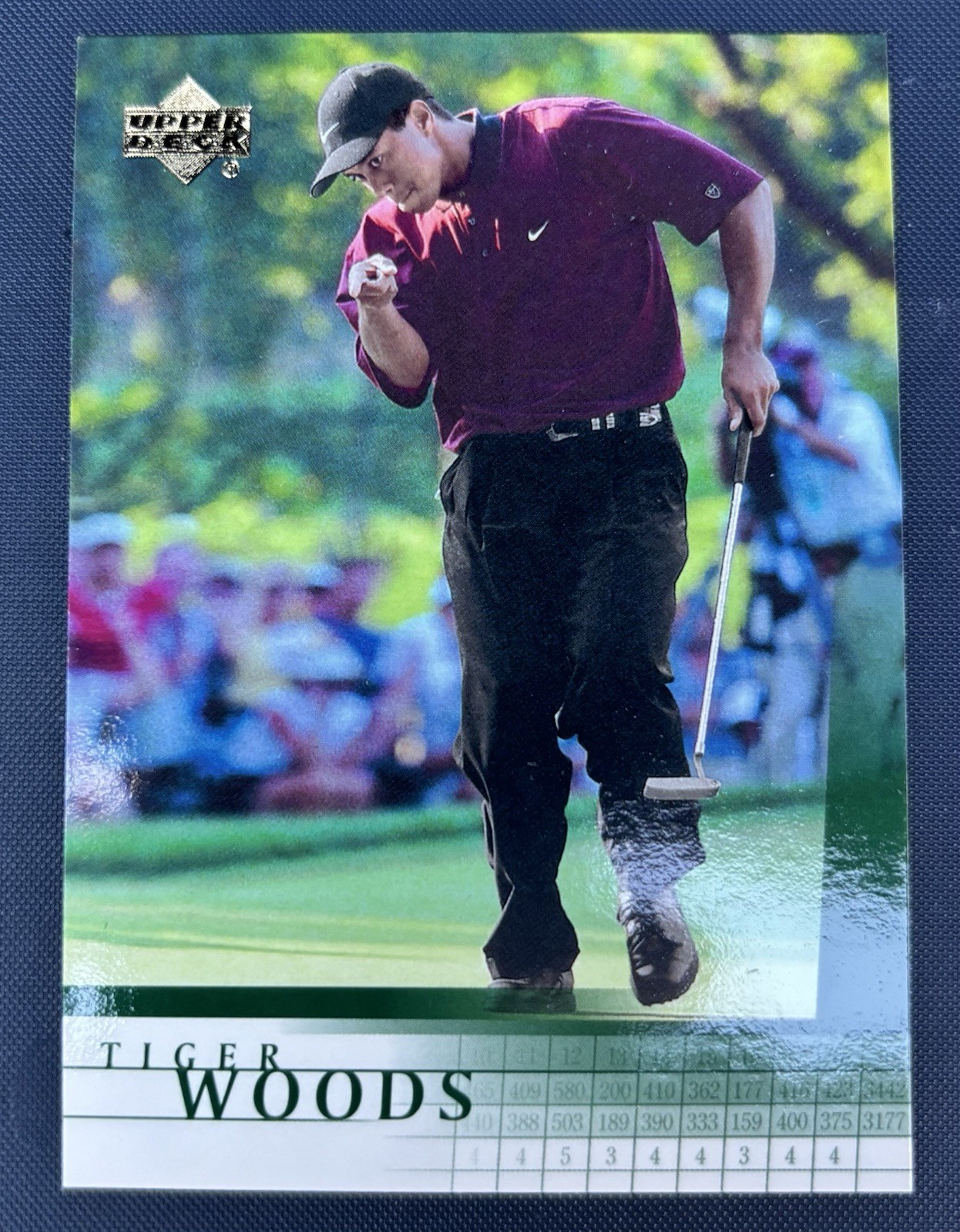 Upper Deck 2001 Tiger Woods #1 Rookie RC Base Set PGA Tour Golf Card Upper Deck 2001 Tiger Woods #1 Rookie RC Base Set PGA Tour Golf Card
