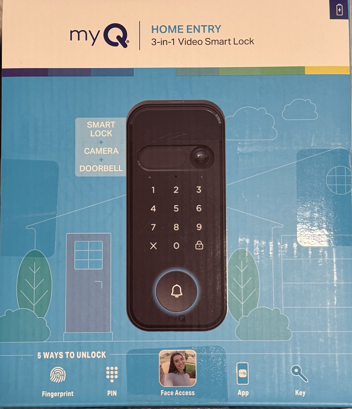 myQ Secure View™ 3-in-1 Smart Lock with 2K HDR Video Doorbell Camera myQ Secure View™ 3-in-1 Smart Lock with 2K HDR Video Doorbell Camera