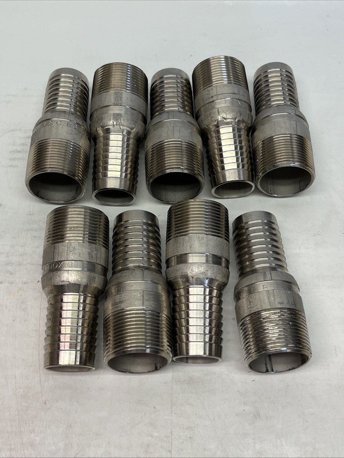 (9x) DIXON RST15 - King Combination Nipple NPT Threaded End No Knurl | NEW 9 pcs