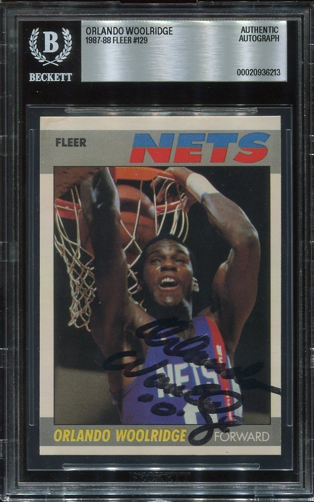 ORLANDO WOOLRIDGE signed autographed 1987 FLEER CARD BECKETT (BAS) RARE DECEASED ORLANDO WOOLRIDGE signed autographed 1987 FLEER CARD BECKETT (BAS) RARE DECEASED