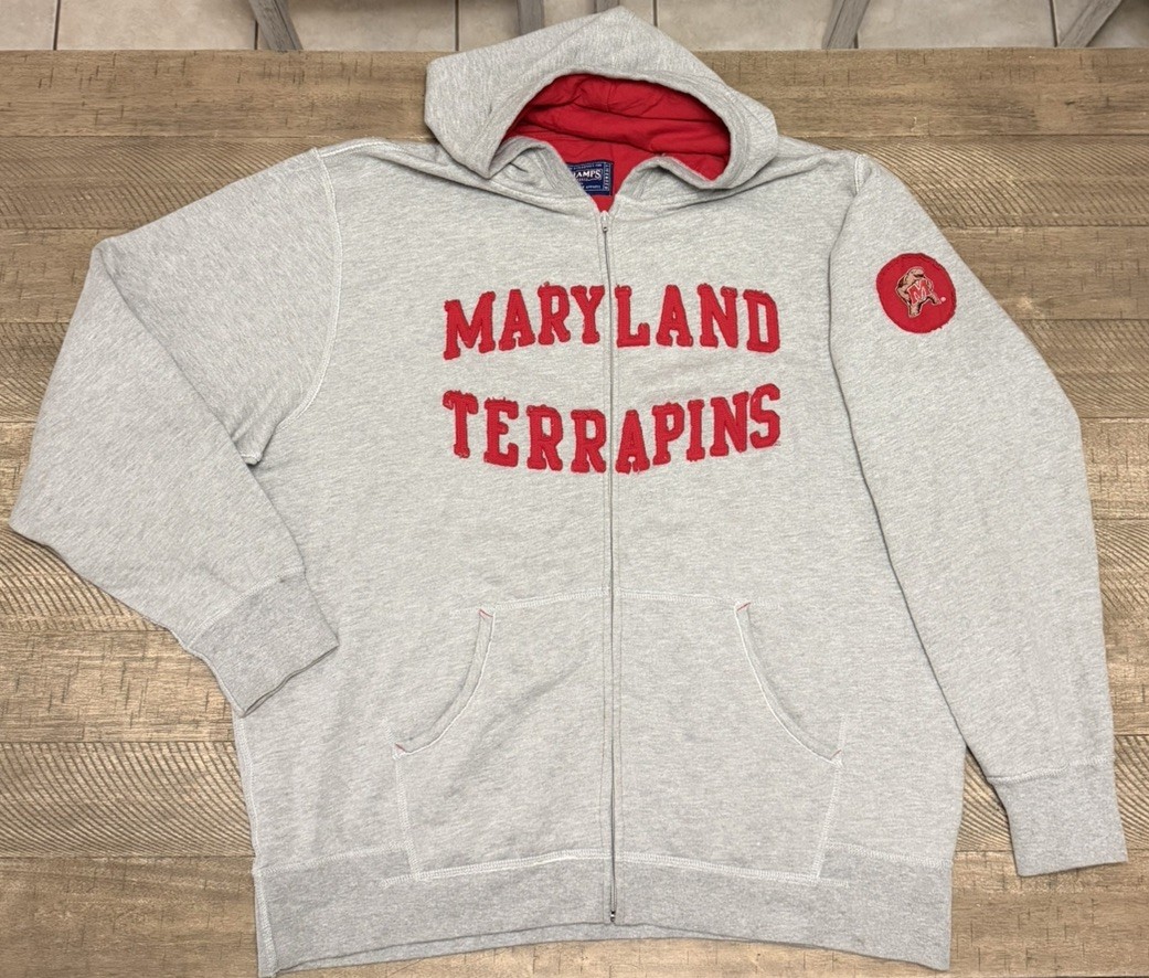 Vintage Champs Sports Maryland Terps Terrapins Hoodie Full Zip Sweatshirt Sz 2XL Vintage Champs Sports Maryland Terps Terrapins Hoodie Full Zip Sweatshirt Sz 2XL
