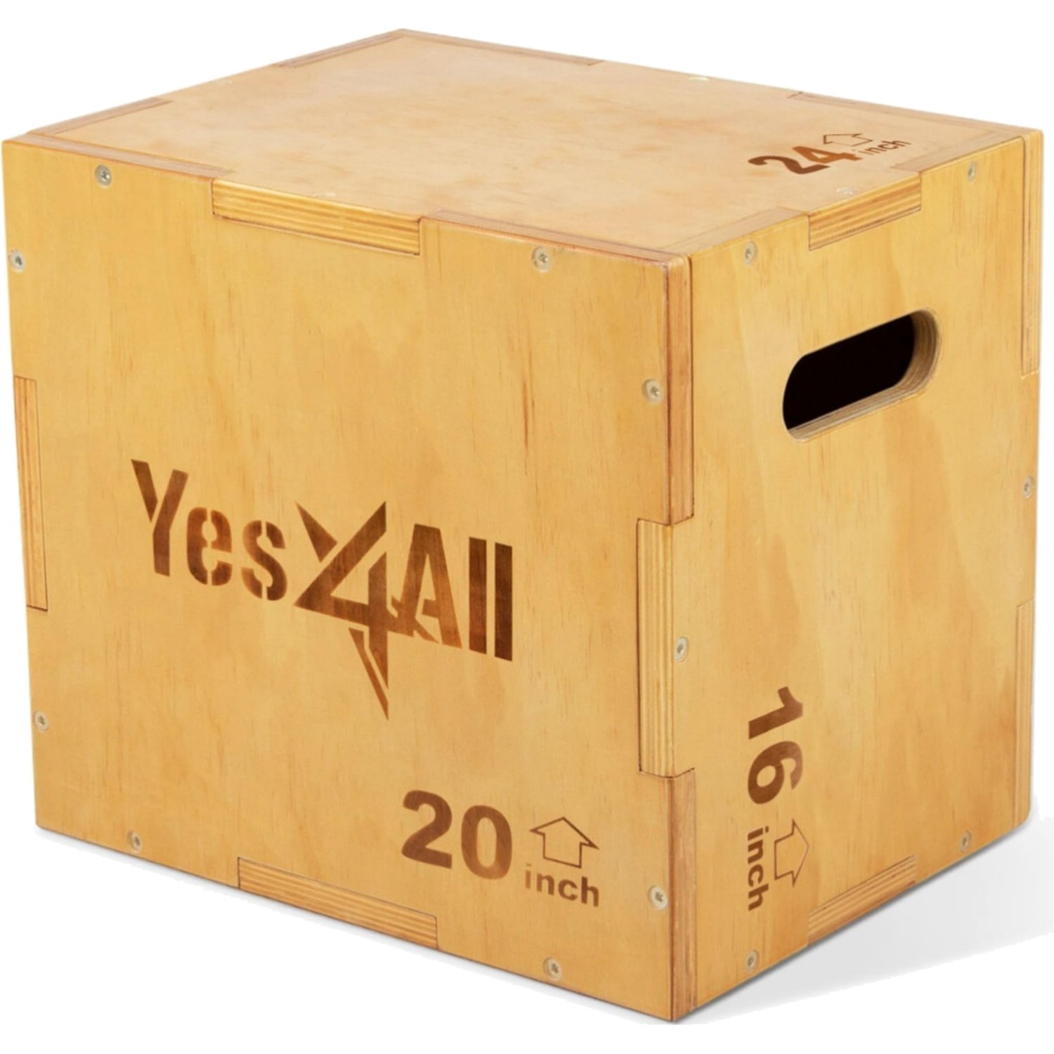 3-in-1 Wooden Plyo Box for Home Gym - Adjustable Height for Lunges, Squats, Dips