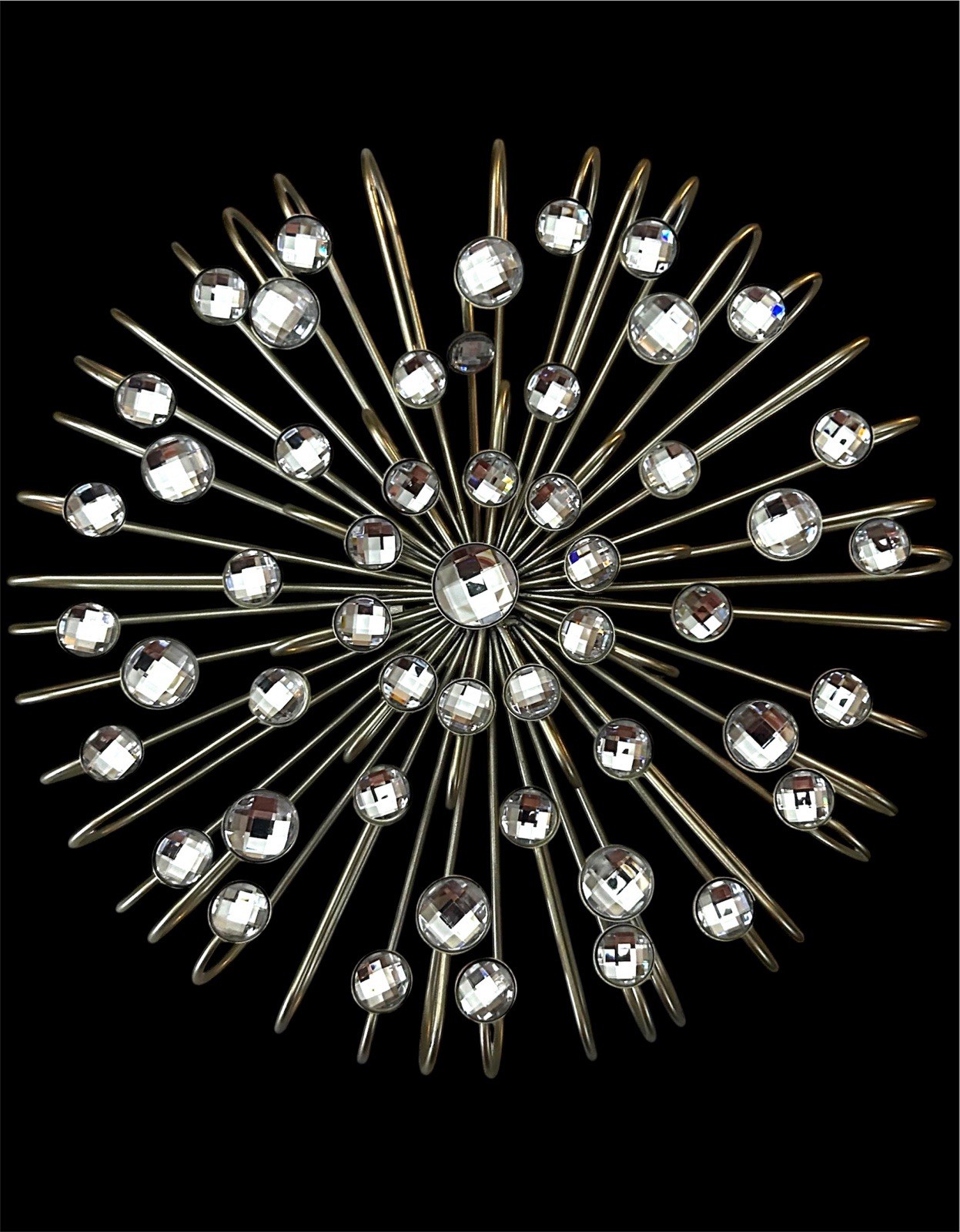 Vtg Mid Century Modern Metal Prisms Starburst Round Wall Sculpture Atomic 11” Vtg Mid Century Modern Metal Prisms Starburst Round Wall Sculpture Atomic 11”