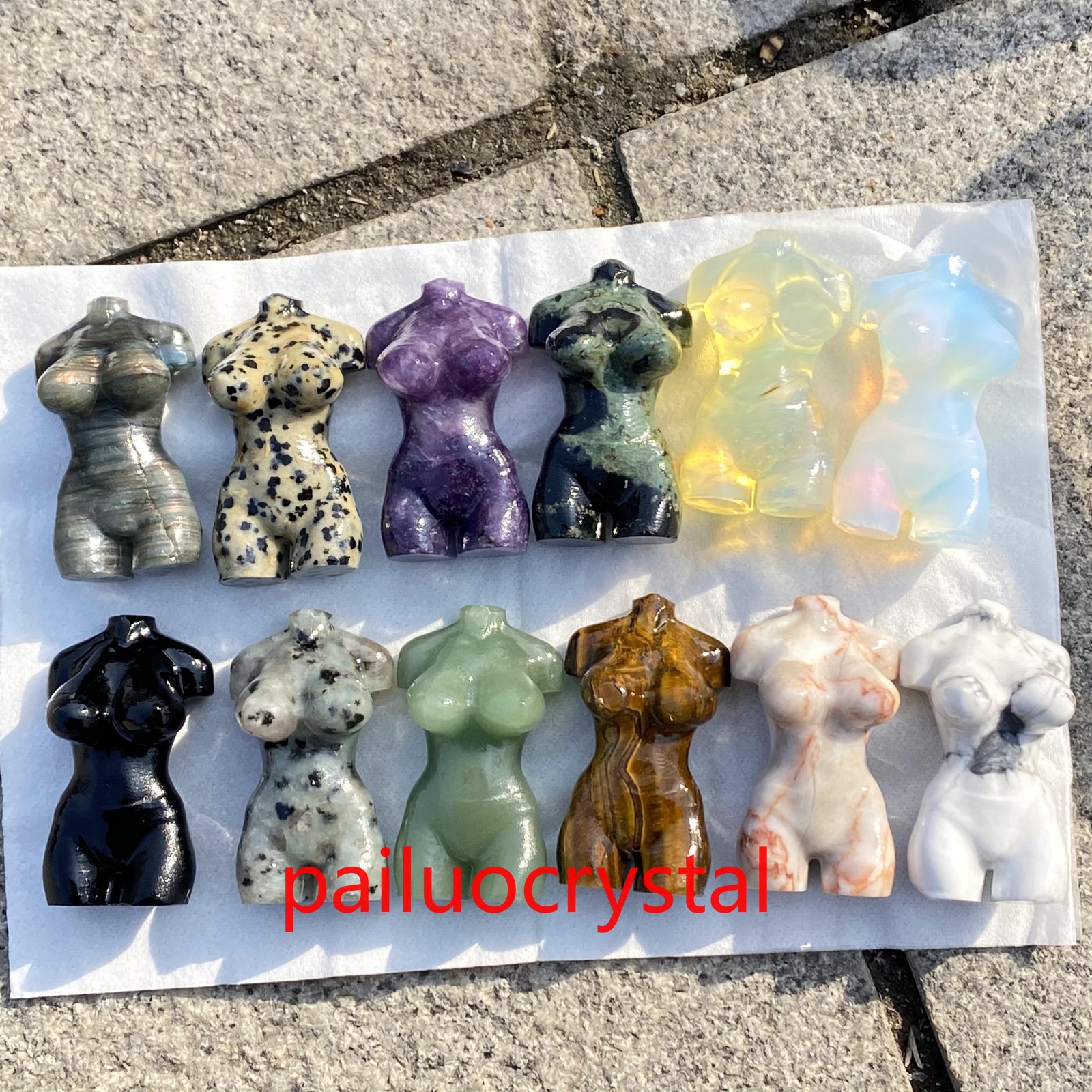 10pcs Wholesale Natural Mixed Women Quartz Crystal Skull Carved Goddess Gem 1.8\