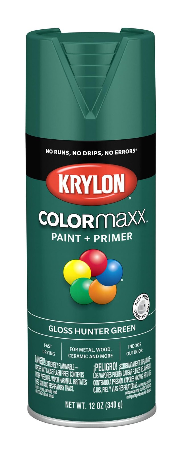 Krylon ColorMaxx 12 Oz. Gloss Spray Paint, 1 Count (Pack of 1), Hunter Green