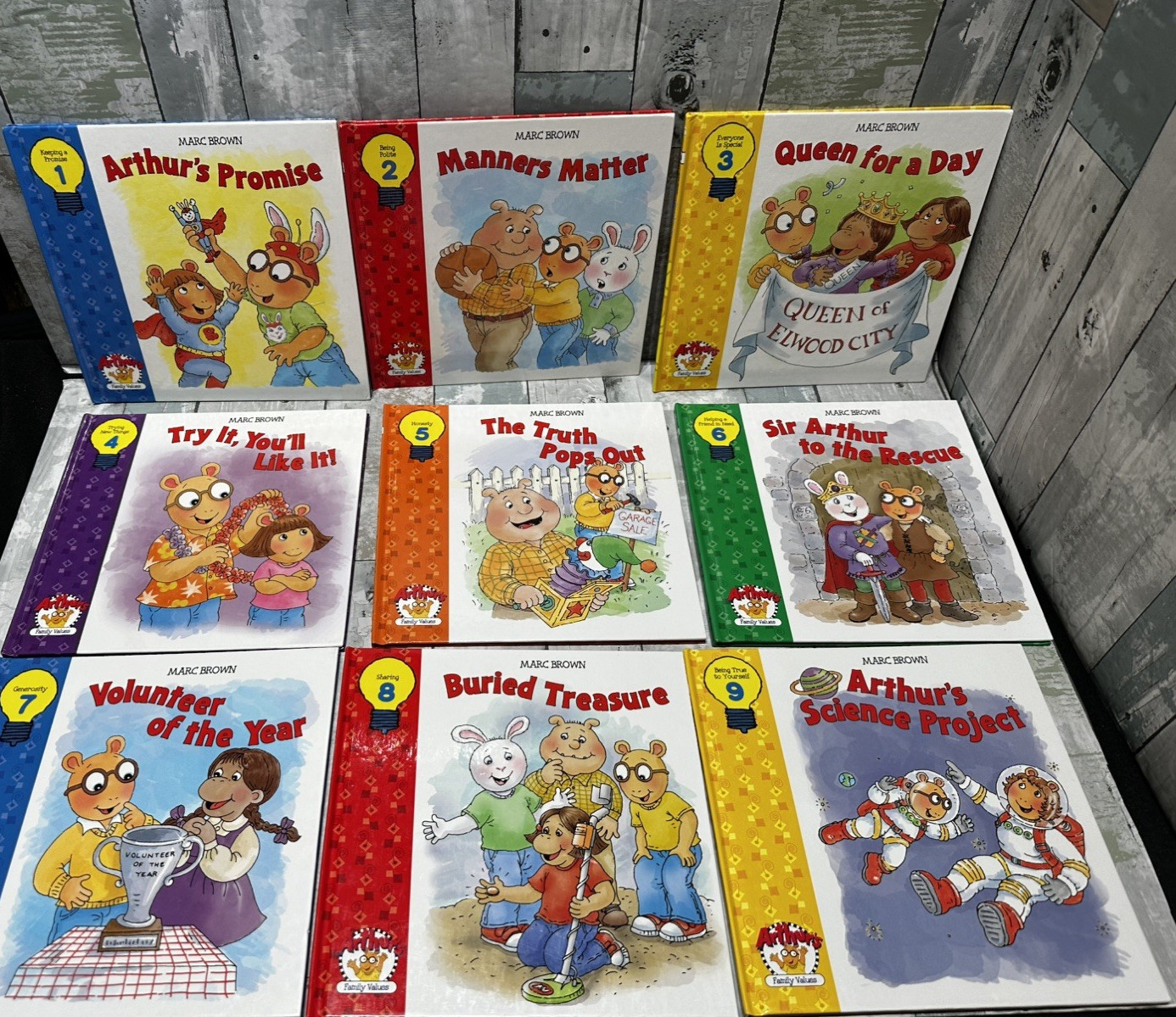 PBS Kids Arthur\'s Family Values Hardback Books Complete Set 1-18 by Marc Brown 