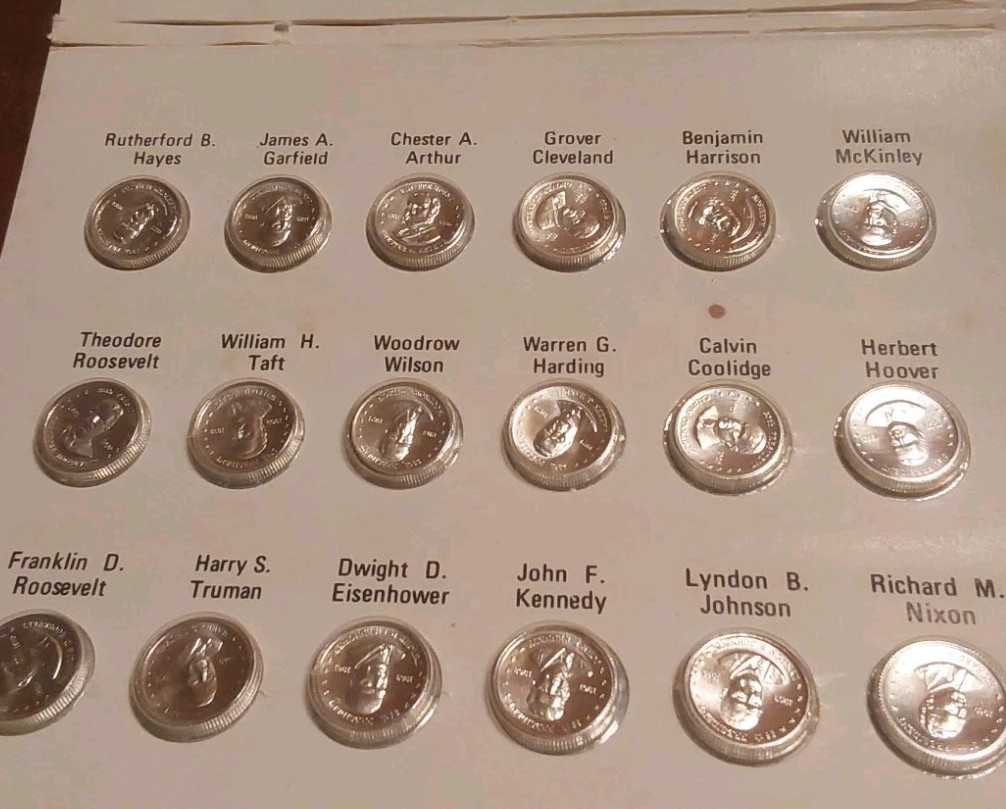 Franklin Mint Mini-Coin Sterling Silver President Set Washington-Nixon Free Post Franklin Mint Mini-Coin Sterling Silver President Set Washington-Nixon Free Post